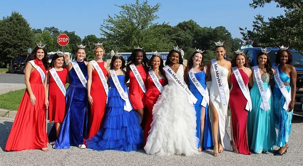 Miss Maryland and her court in 2025 just before the Bel Air parade